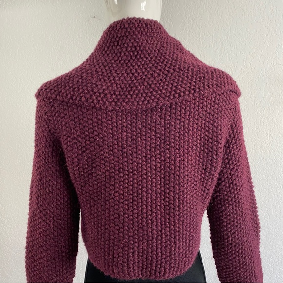 montse badell Burgundy crop alpaca sweater - Picture 5 of 7